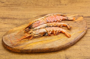 Lezzetli büyük Langoustine deniz ürünleri.
