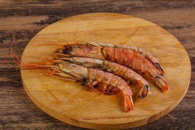Lezzetli büyük Langoustine deniz ürünleri.