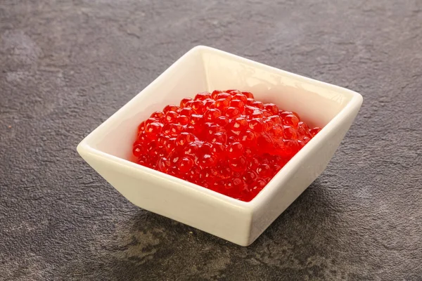 Luxuoso Delicous Vermelho Salmão Caviar Frutos Mar — Fotografia de Stock