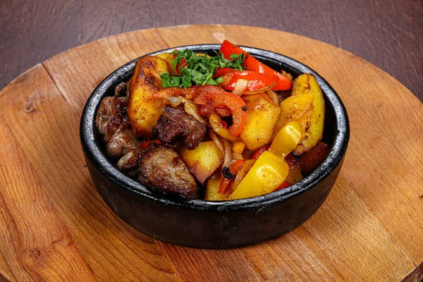 Cocina Tradicional Georgiana Carne Con Patatas Verduras —  Fotos de Stock