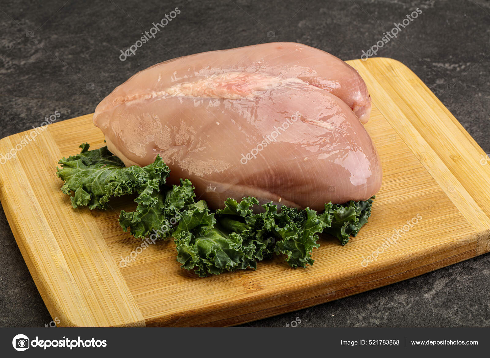 Whole Skinless Chicken Breast Fillet Bone Stock Photo by ©AndreySt