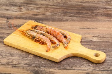 Lezzetli büyük Langoustine deniz ürünleri.