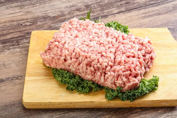 Carne Porco Gorda Crua Picada Para Cozinhar — Fotografia de Stock