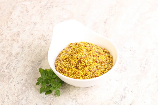 Grain Mustard Spicy Sauce Bowl — Stock Photo, Image