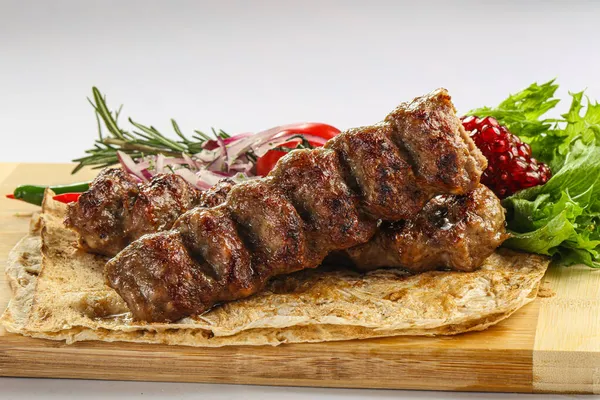 Salade Viande Hachée Kebab Agneau Shashlik — Photo