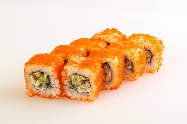 Yılan balığı ve havyarlı geleneksel Japon Roll 'u