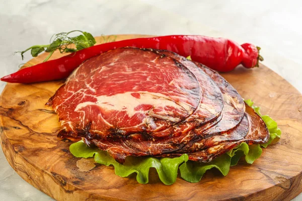 Delicosa Carne Italiana Cerdo Seca Snack — Foto de Stock