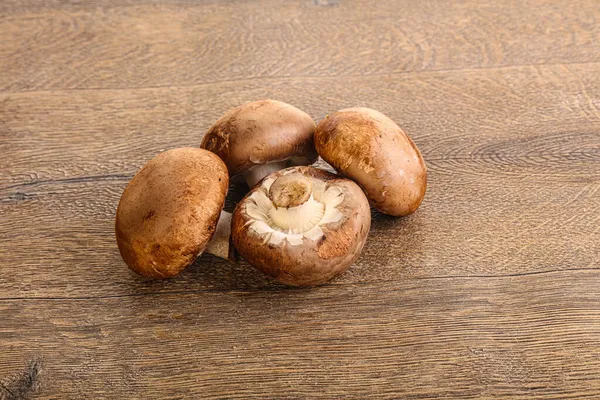 Raw Brown Champignons Mushroom Heap Cooking — Stock Photo, Image