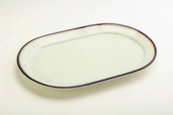 White Empty Plate Serving Isolated — Stock Photo, Image