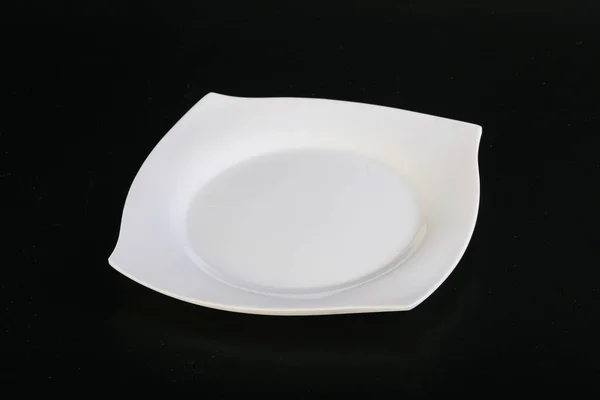 White Empty Plate Serving Isolated — Stock Photo, Image