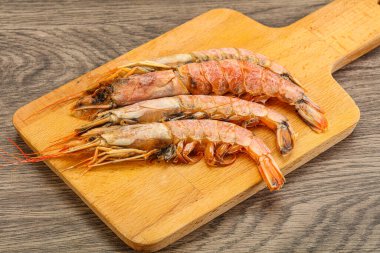 Lezzetli büyük Langoustine deniz ürünleri.
