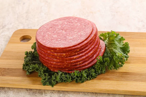 Salame Affettato Salsiccia Maiale Snack Mare — Foto Stock