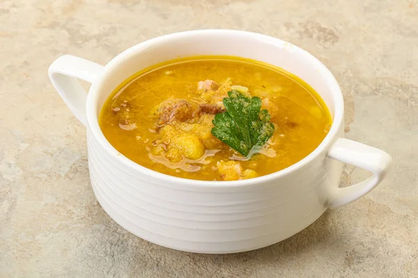 Sopa Guisantes Con Carne Verduras Ahumadas — Foto de Stock