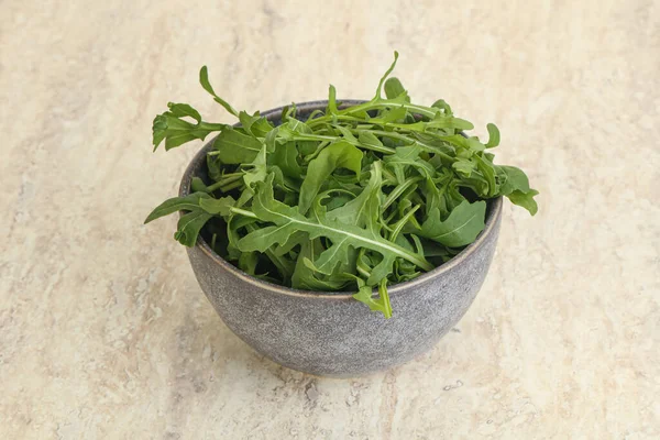 Frischer Grüner Rucola Der Schüssel Snack — Stockfoto