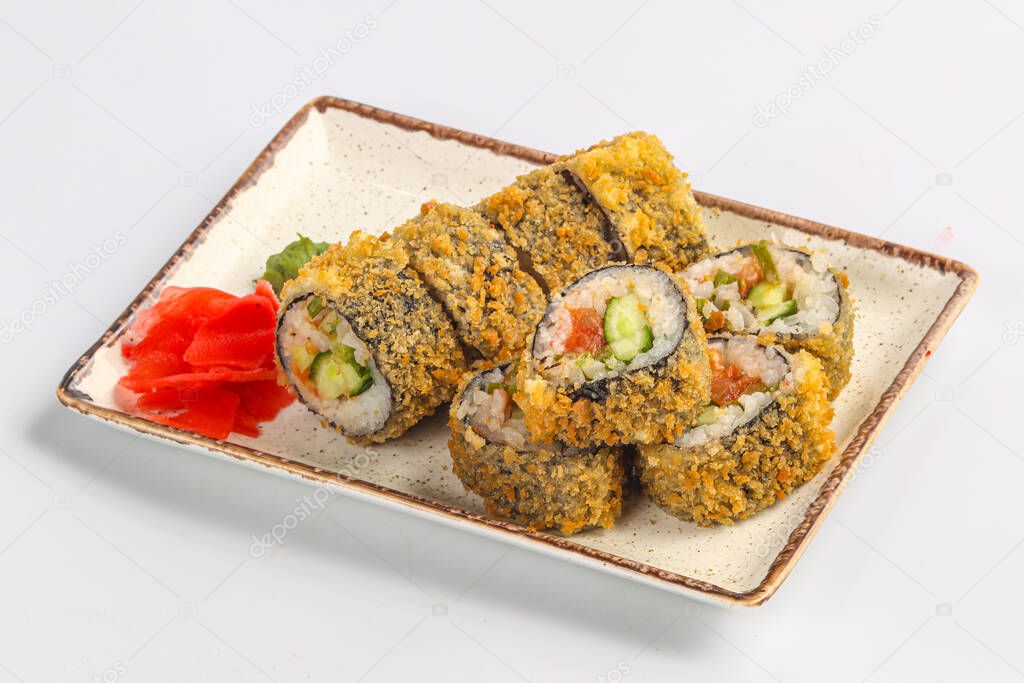 Japanese tempura rill with fish and rice