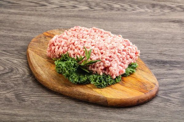 Carne Picada Cerdo Grasa Cruda Para Cocinar — Foto de Stock