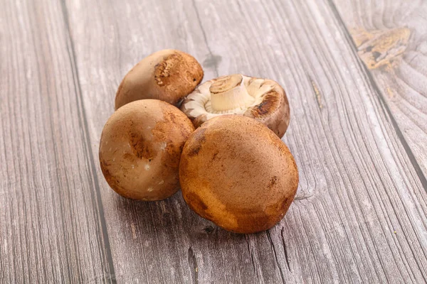 Raw Brown Champignons Mushroom Heap Cooking — Stock Photo, Image