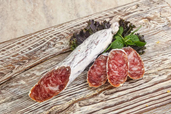 Delicous Spanish Pork Fuet Dry Sausage — Stock Photo, Image