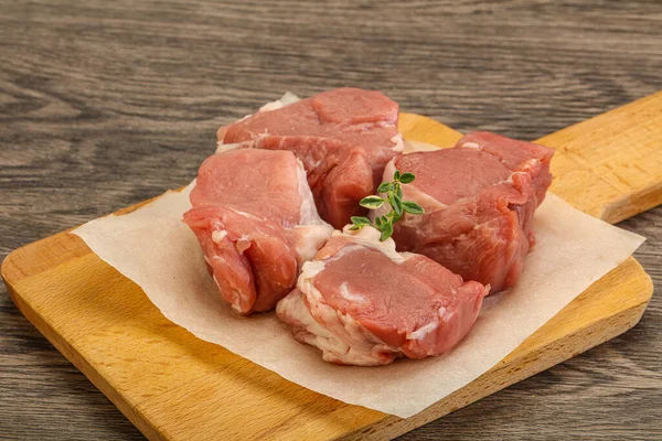 Filé Lombo Porco Cru Para Cozinhar — Fotografia de Stock