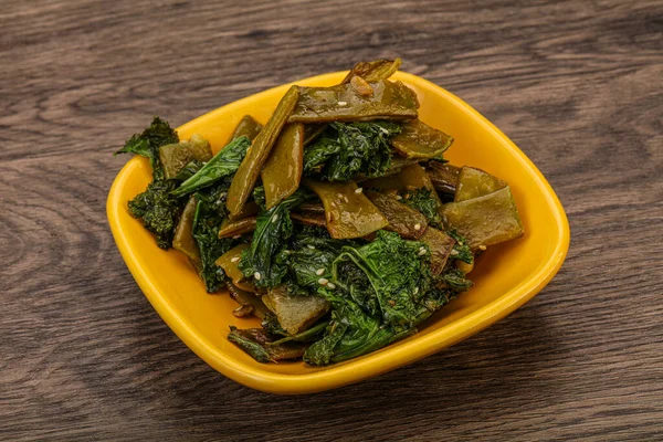 Cocina Pagana Con Frijol Verde Asado Col —  Fotos de Stock