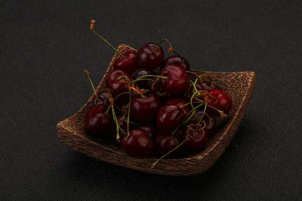 Sweet Ripe Bird Cherry Basket — Stock Photo, Image