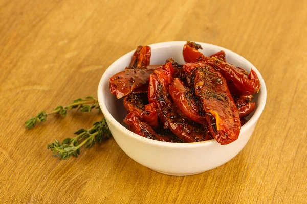 Snack Tomate Italiano Natural Secado Sol Bowl — Foto de Stock