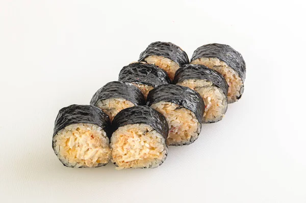 Traditionelle Japanische Rolle Mit Krabben Surimi Und Reis — Stockfoto