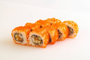Somon, nori ve pirinçli geleneksel Japon dürümü.