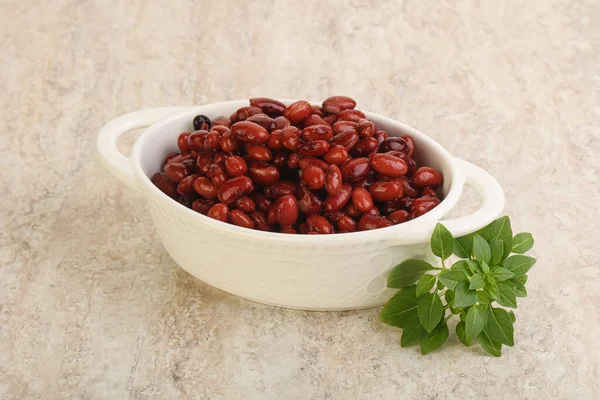 Fesleğende kırmızı böbrek fasulyesi vardı.