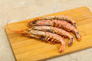Lezzetli büyük Langoustine deniz ürünleri.