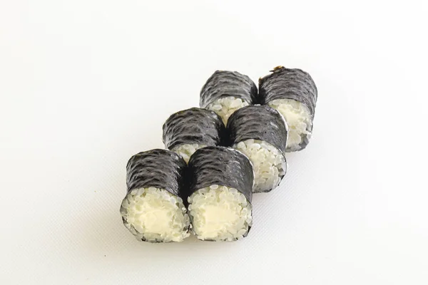 Maki Rolo Tradicional Japonês Com Queijo Macio — Fotografia de Stock