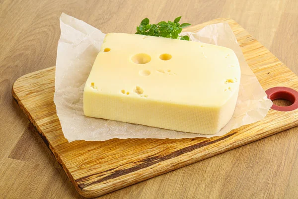 Maasdam Cheese Brick Board — Stock Photo, Image