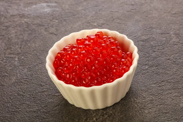 Luxuoso Delicous Vermelho Salmão Caviar Frutos Mar — Fotografia de Stock