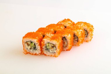 Yılan balığı ve havyarlı geleneksel Japon Roll 'u