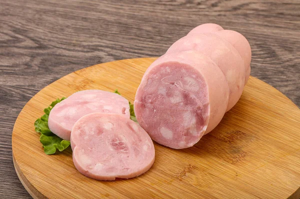 Natural Ham Two Slices Served Salad Leaves — Stock Photo, Image