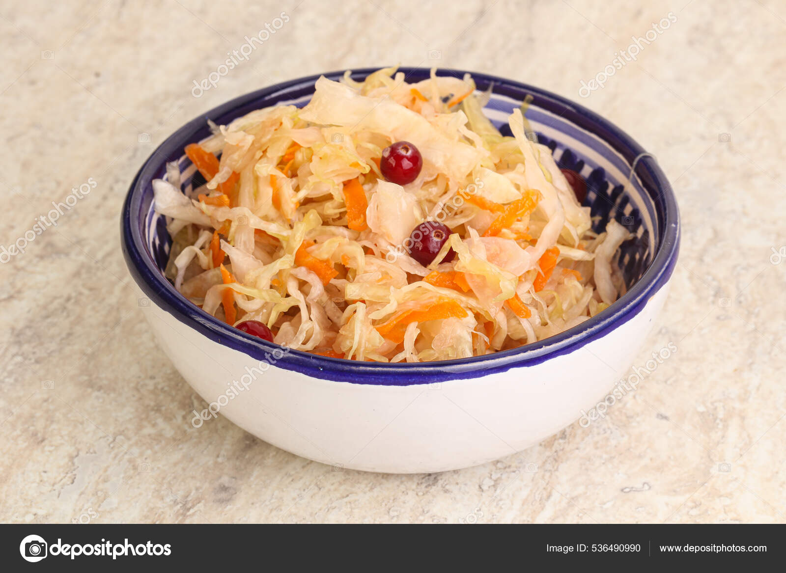 Fermented Cabbage Carrot Sauerkraut Bowl Stock Photo by ©AndreySt 536490990
