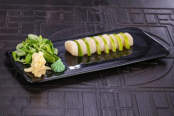 Japanese Cuisine Sashimi Raw Scallop — Stock Photo, Image