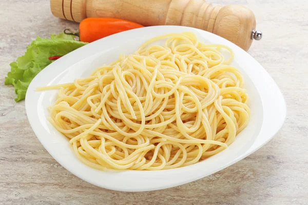 Spaghettis Aux Pâtes Italiennes Huile Olive — Photo