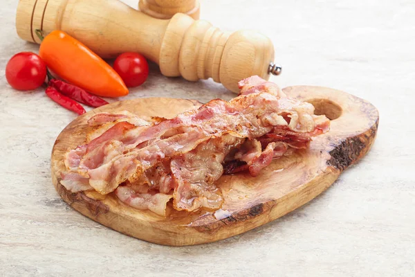 Fried Fat Bacon Snack Breakfast — Stock Photo, Image