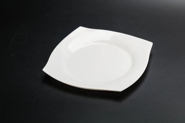 Assiette Vide Blanche Pour Servir Isolée — Photo