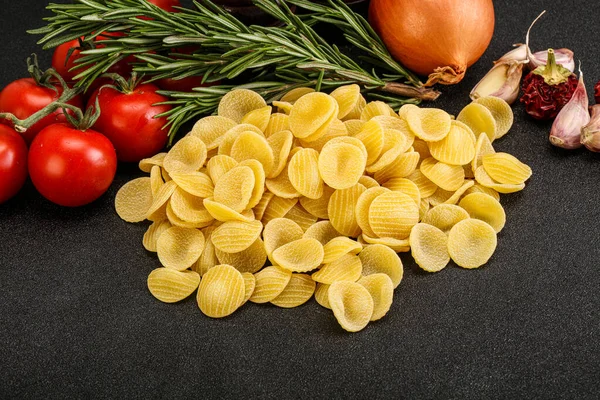 Raw Durum Wheat Italian Pasta Orecchiette Cooking — Stock Photo, Image