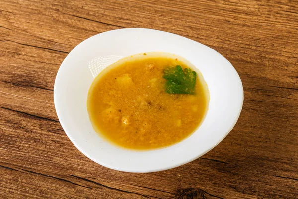 Гороховый Суп Копченым Мясом Овощами — стоковое фото