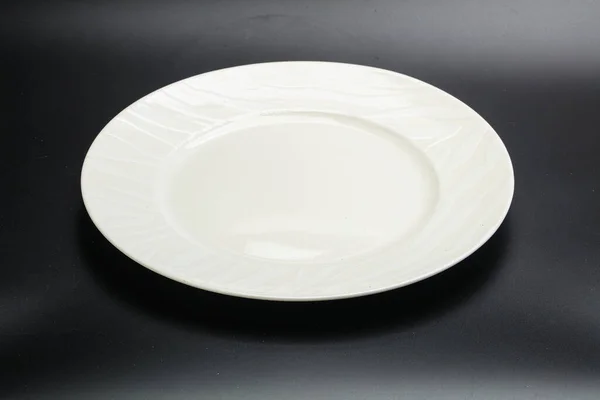 White Empty Plate Serving Isolated — Stock Photo, Image