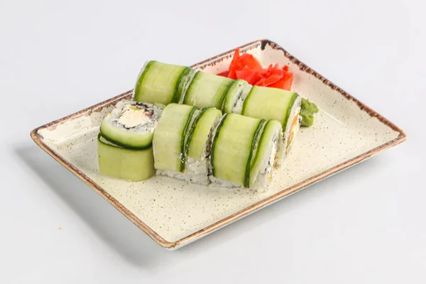 Rollo Tradicional Japonés Con Salmón Pepino —  Fotos de Stock