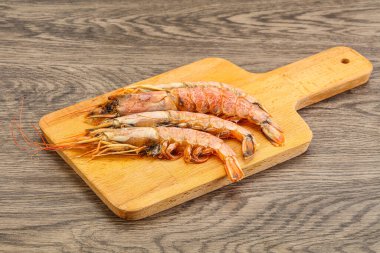 Lezzetli büyük Langoustine deniz ürünleri.