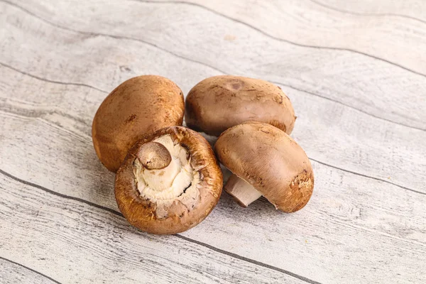 Raw Brown Champignons Mushroom Heap Cooking — Stock Photo, Image