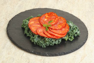 İtalyan domuz eti dilimlenmiş sosis - Chorizo