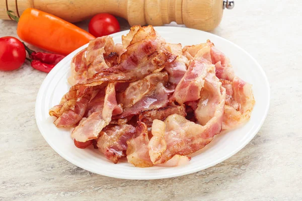 Stekt Bacon Mellanmål Till Frukost — Stockfoto