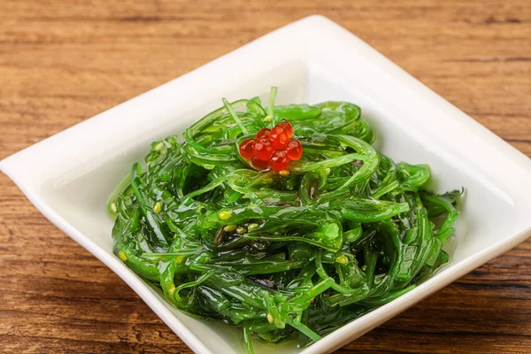 Asian Traditional Chukka Salad Bowl Served Red Caviar — Stock Photo, Image