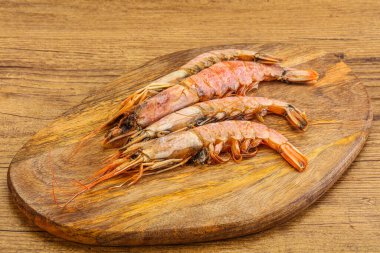 Lezzetli büyük Langoustine deniz ürünleri.